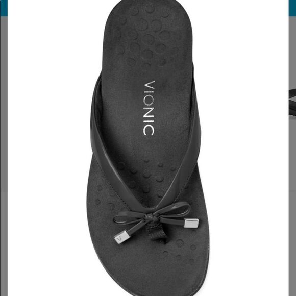 Vionic Black Patent Bella Sandals - Picture 4 of 9